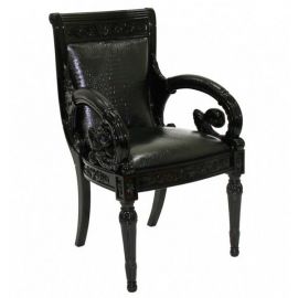 Versace Home Vanitas Mini Armchair with structure in beech wood and  upholstery in Camouflage jacquard fabric